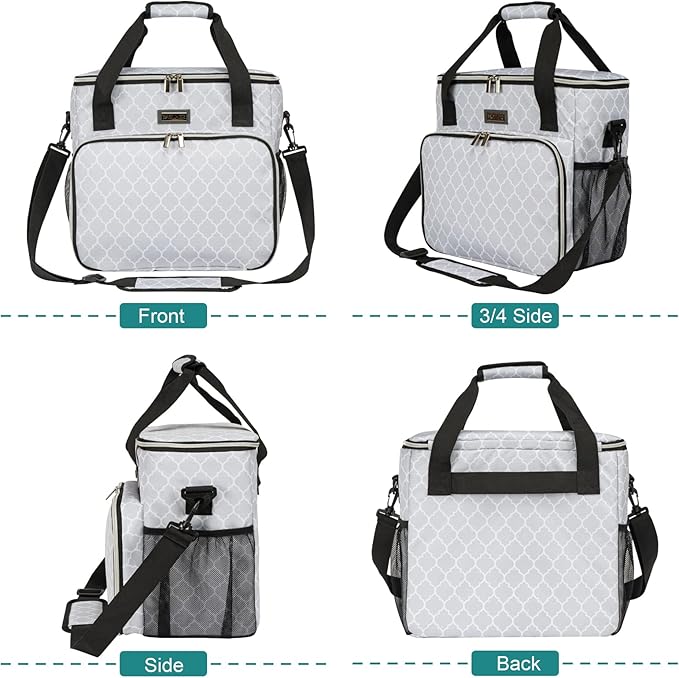 BAGLHER Dog Travel Bag, Pet Travel Bag (ALL Pet Travel Supplies), With 2 Pet Food Containers and 2 Collapsible Silicone Bowls; Essential Kits for Pet Travel DLwhite-PawvioPets