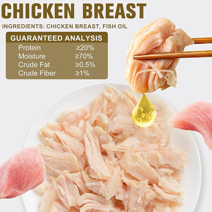 Cat Food Topper for Picky Eaters & Healthy Soft Cat Treat (Chicken), Wet Food with Gravy, High Protein & Limited Ingredient 6 Pack-PawvioPets