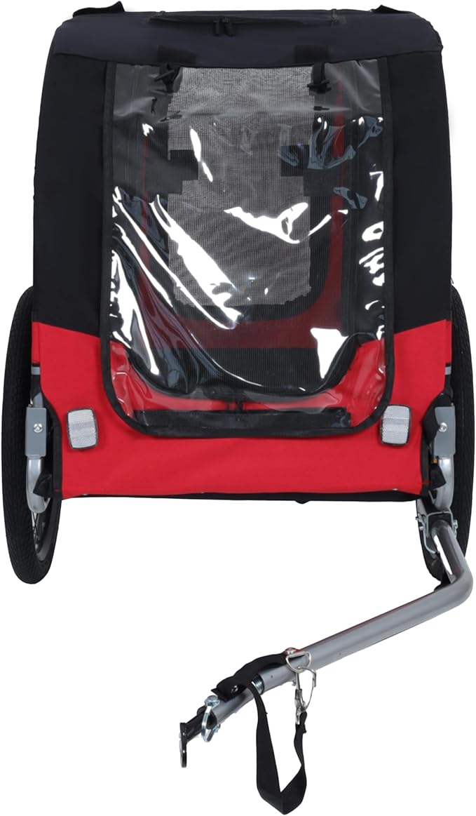 Blue-Grey Large Folding Bike Trailer for Dogs – Heavy-Duty Steel Frame, 66LB Capacity Pet Carrier for All-Terrain Cycling, Jogging & Camping Adventures!-PawvioPets