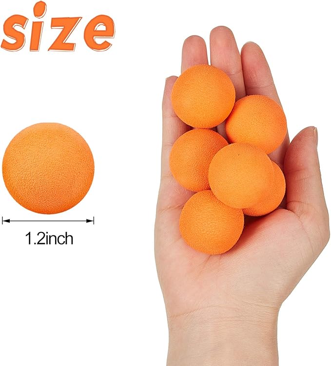 Frienda 24 Pieces Refill Balls Soft Orange Foam Balls Refills Approx 1. 1 Inch in Diameter, Soft Small Light Cat Ball Toys-PawvioPets