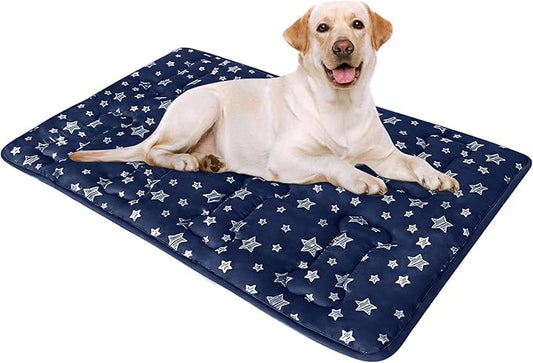 Dog Crate Mat (36" X 23"), Soft Dog Bed Mat with Cute Prints, Personalized Crate Pad, Anti-Slip Bottom, Machine Washable Kennel Pad-PawvioPets