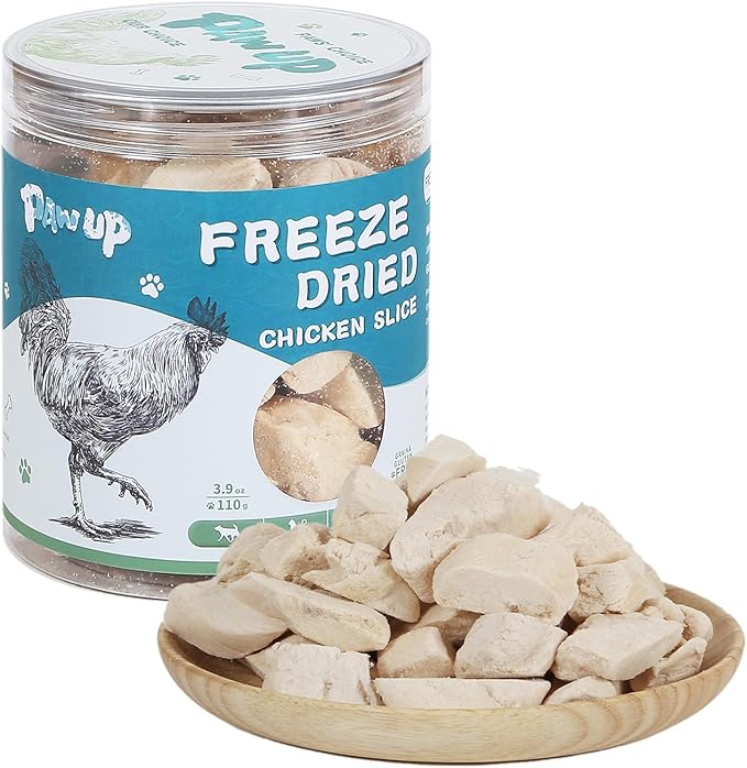 Freeze Dried Cat Treats, Raw Chicken Food for Dogs Cats, Single Ingredient, High Protein Natural Healthy Topper, 3.8 oz-PawvioPets