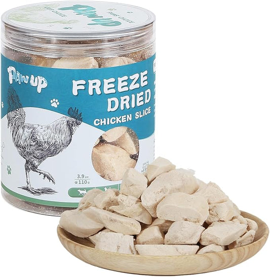 Freeze Dried Cat Treats, Raw Chicken Food for Dogs Cats, Single Ingredient, High Protein Natural Healthy Topper, 3.8 oz-PawvioPets
