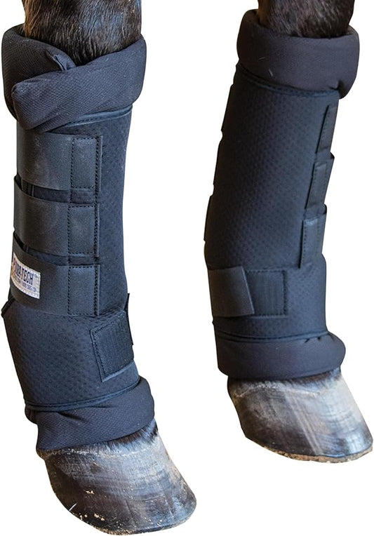 Dura-Tech Tekno-Dri Breathable Quick Wraps for Horses | Size Large | Easy to Use Two-Piece Design | Outstanding for Extra Protection | Breathable Neoprene Outer Wrap | Moisture Wicking Inner Wrap-PawvioPets