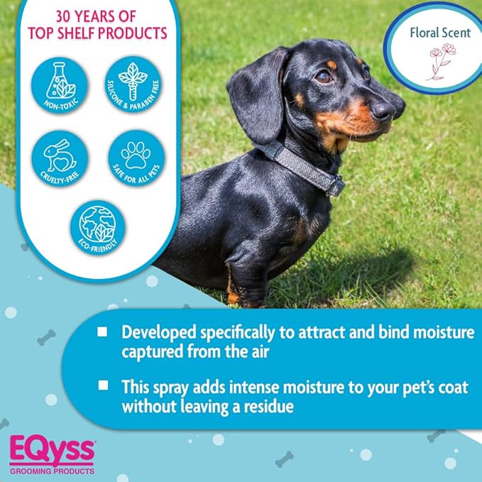EQyss Premier Pet Spray - Moisturizes & Conditions for Healthy Skin & Coat, Non-greasy, Repels Dust & Dirt - Great for Dogs, Cats, Puppies (128 oz)-PawvioPets