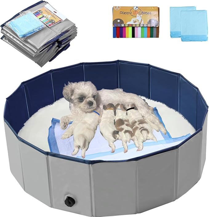 Artilife Dog Whelping Box Pool,Whelping Box for Dogs Birthing,Welping Box Whelping Pen for Puppies Whelping Supplies-PawvioPets