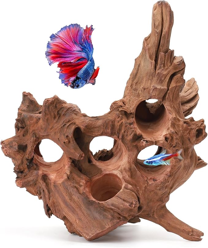 Driftwood for Aquarium Natural Aquarium Wood for Aquascaping Fish Tank Decorations Reptile Tank Decor (Porous Natural Driftwood 10-16“)-PawvioPets
