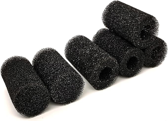 6X Pre-Filter Sponge for Aquarium Shrimp Fry Fish Tank Filter Pump Prefilter Sponge Replacement Foam Cover 3.2 X 1.6 Inch with 0.8" Hole Diameter-PawvioPets