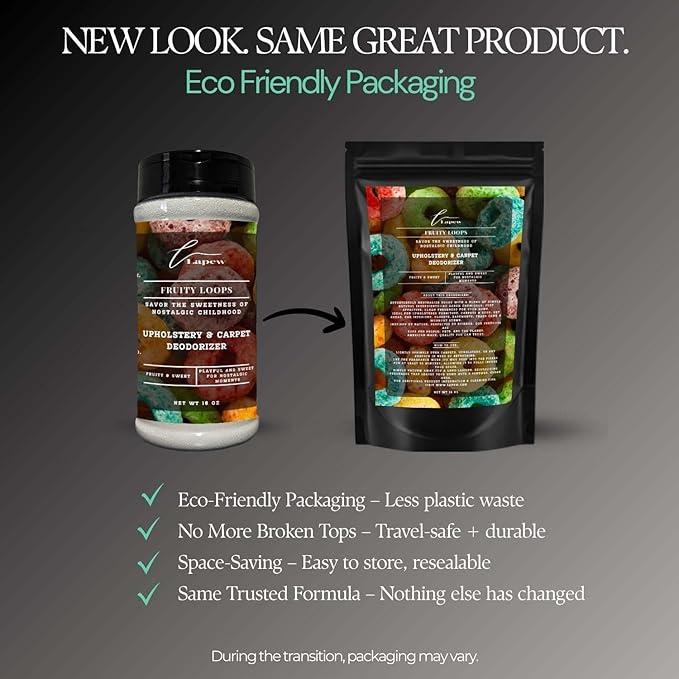 Fruity Loops Carpet Freshener Powder: Powerful Odor Eliminator for Home, Upholstery Deodorizer, Carpet Deodorizer, Pet Urine, Cat Litter Box - Fruity Loops Fragrance.-PawvioPets