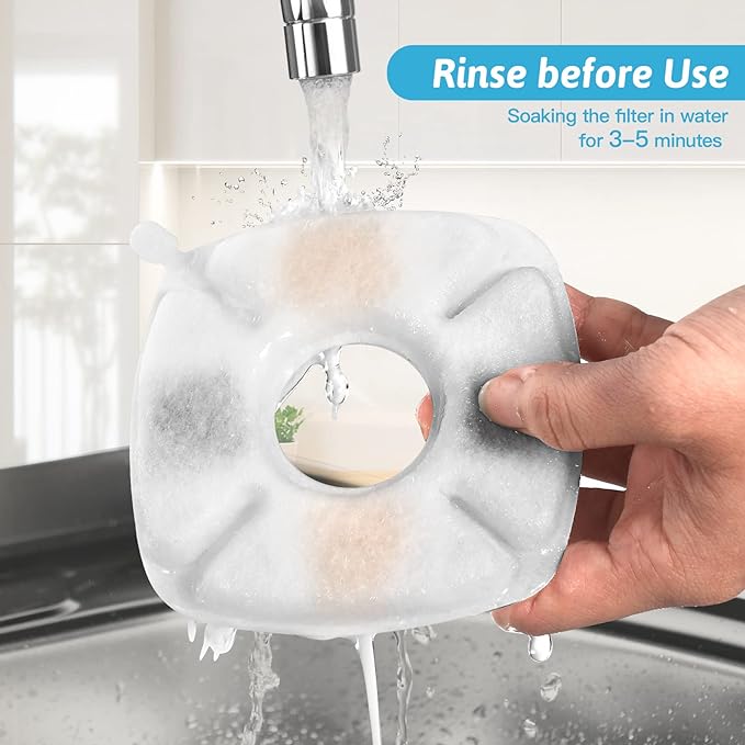 40 Pcs Cat Fountain Replacement Filters 20 Pack Cat Water Fountain Replacement Filters with 20 Pack Pre-Filter Sponges, Pet Fountain Filter Fit for 95oz/2.8L Automatic Pet Fountain Cat Water Fountain-PawvioPets