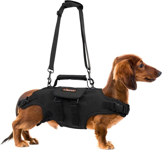 Dog Lift Harness, Full Body Support with Adjustable Control Handle for Medium Senior Dogs, Post-Surgery Recovery & Joint Problems (Oxford Cloth, M)-PawvioPets