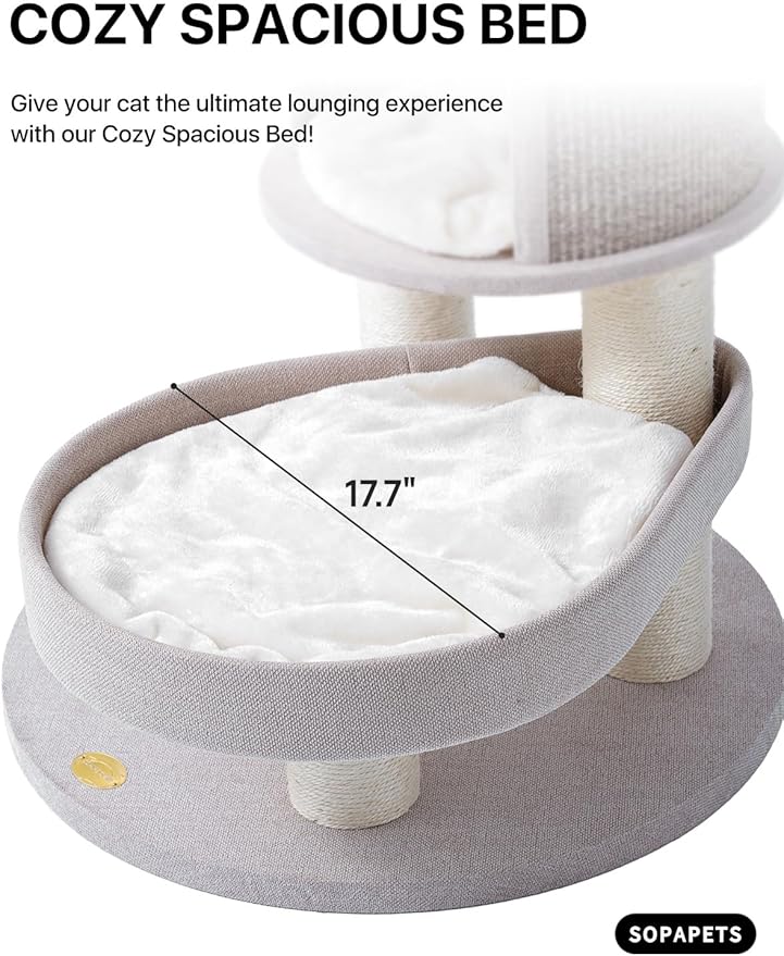 Extra Large Cat Tree for Maine Coon,65 Inches Tall Cat Tree Tower for Indoor Cats Large Adult 20 lbs,XXL Heavy Duty Luxury Sturdy Cat House with Big Hammock,Sisal Scratching Post,Condo-PawvioPets