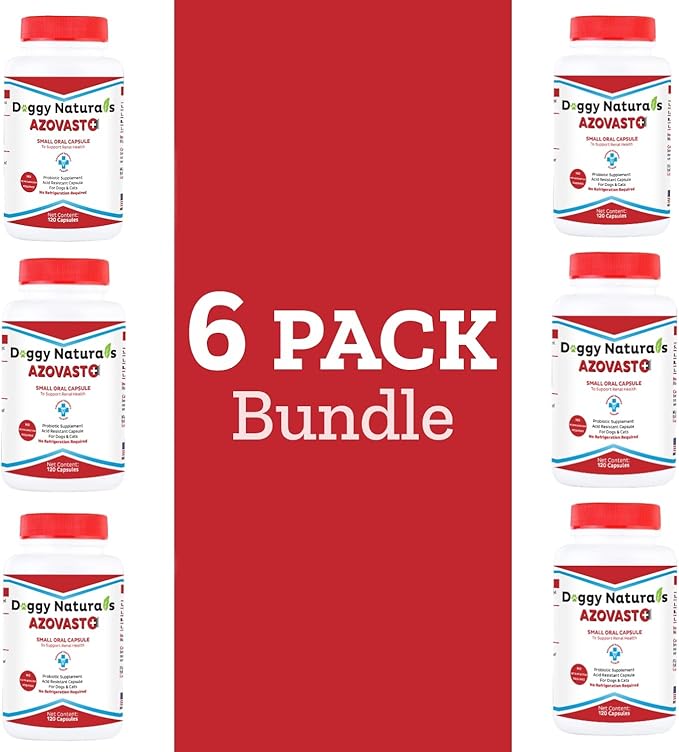 Azovast Plus Kidney Health Supplement for Dogs & Cats, 720ct - NO Refrigeration Required - Help Support Kidney Function & Manage Renal Toxins - Renal Care Supplement Capsule(U.S.A)(720 Caps)-PawvioPets