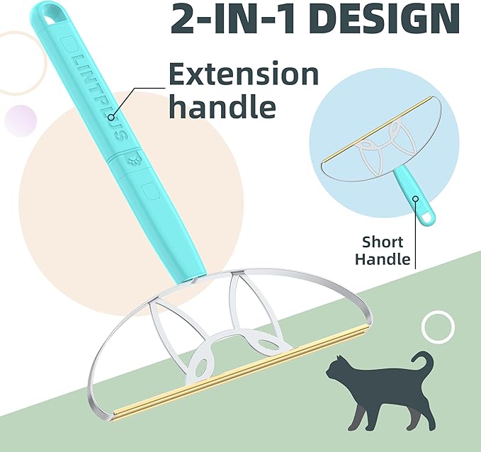 Flex MAX & Pro Pet Hair Remover Kit by LINTPLUS - Dog & Cat Hair Removal Tool for Furniture, Carpets, Rugs & Couches - Easy to Use, Reusable Carpet Scraper for Pet Hair-PawvioPets