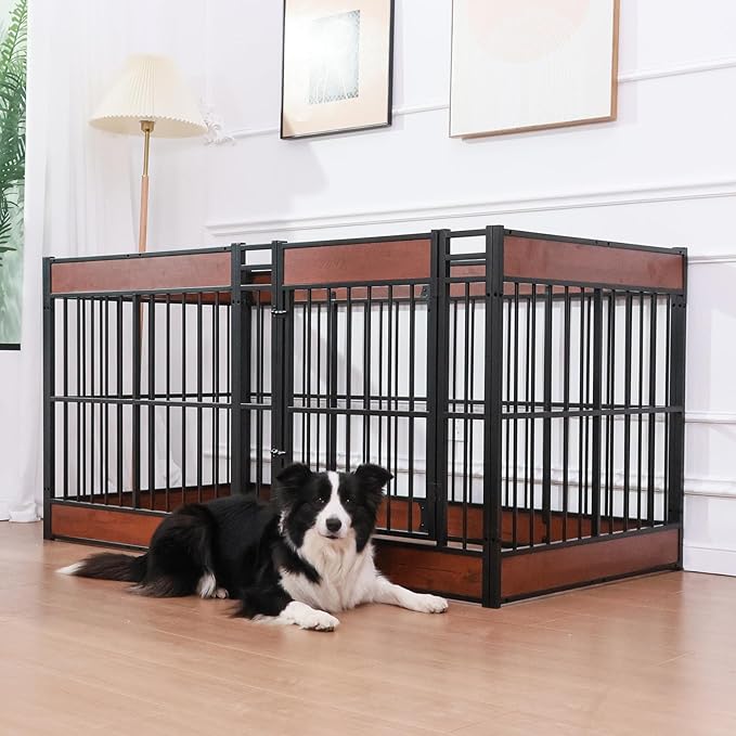 Dog Playpen, 31.5" Height Dog Pen Indoor, Heavy Duty, Safe and Sturdy, Furniture Style Puppy Pen-PawvioPets