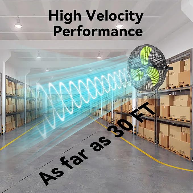 14 Inch Wall Fan Pro Series - Waterproof Motor High Velocity Wall Mount Fans for Commercial, Residential, Warehouse, Covered Patio, Shop, Garage, Barn 3 Speed 3000 CFM UL Safety Listed-PawvioPets