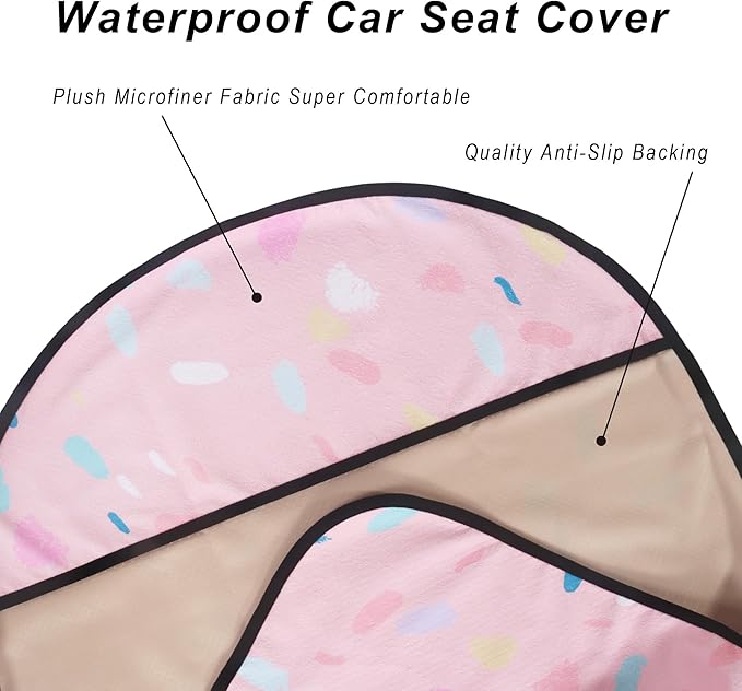 Car Seat Cover Protector Front Seats,for Gym Workout,Running,Swimming,Beach and Hiking,Waterproof Sweat Towel Bucket Seat Covers for Cars SUV Trucks (Pink Marbling, 2Pcs)-PawvioPets