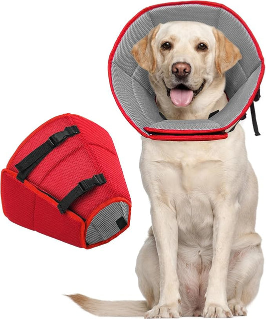 Dog Cone for Large Dogs After Surgery, Soft Dog Cone Collar for Dogs to Stop Licking, Adjustable Comfy E-Collar Alternative Lightweight Post-Surgery Recovery Elizabethan Collar for Pet-PawvioPets
