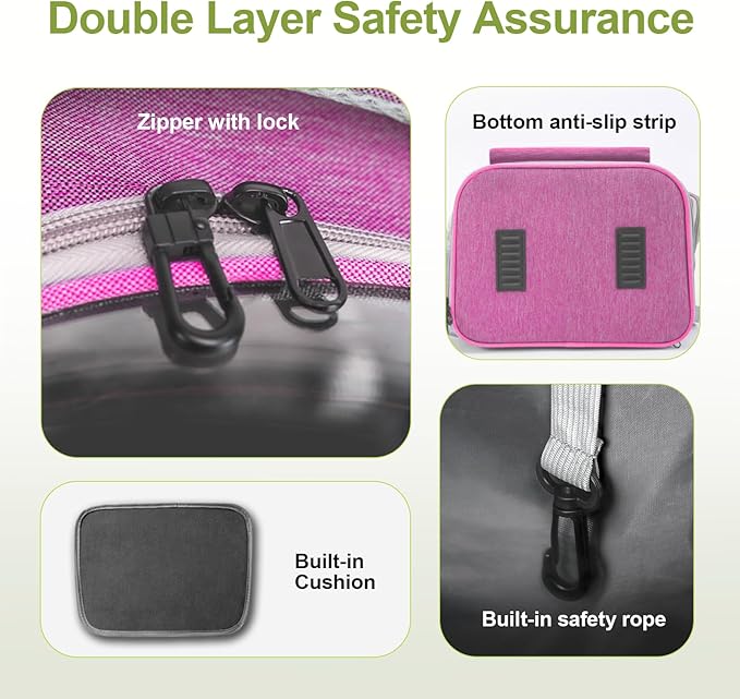 Expandable Cat Backpack,Cat Bubble Backpack Carrier for Carrying Cats, Pets and Small Dogs,Airline-Approved,Designed for Travel, Hiking, Walking,Car （Pink-PawvioPets