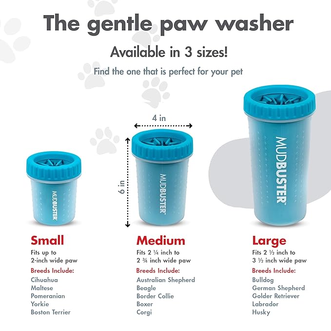 Dexas MudBuster Portable Dog Paw Cleaner, Medium, Blue - Premium Quality Pet Supplies and Accessories-PawvioPets