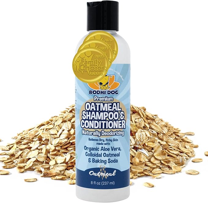 Bodhi Dog Shampoo Brush & Oatmeal Shampoo and Conditioner Bundle - Grooming Essentials for Pets, Short Hair Scrubber, Soothes and Moisturizes Dry, Itchy Skin - Hydrates & Nourishes-PawvioPets