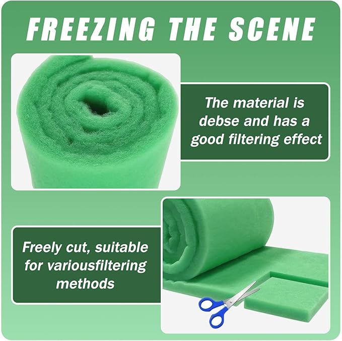 2PC Aquarium Filter Media Floss - 12"x78" (13ft per Roll) Total 12ft - 1" Thick Premium Polyester Filter Pad for Fish Tank - Mechanical Filtration, Crystal Clear Water, Fits Most Filters-PawvioPets