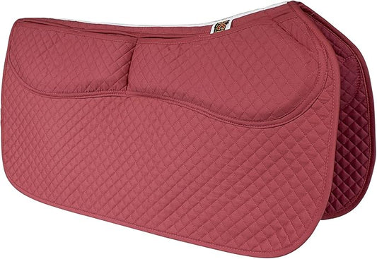 ECP Equine Comfort Products Thermoregulating Western Saddle Pad, Machine Washable Contoured Fit, Water Absorbing, Therapeutic, Shock Absorbing with Adjustable Memory Foam Shims-PawvioPets