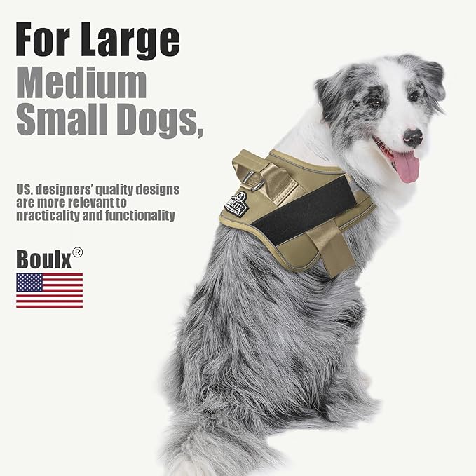Bolux Dog Harness, No-Pull Reflective Dog Vest, Breathable Adjustable Pet Harness with Handle for Outdoor Walking - No More Pulling, Tugging or Choking-PawvioPets