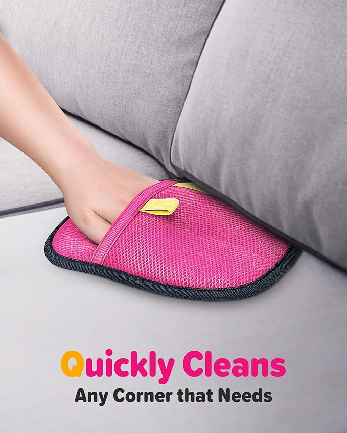 2025 Thickened Electrostatic Pet Hair Removal Gloves (2 Pcs) - Reusable Strong Grooming Gloves for Cats & Dogs, Hair Remover for Couch, Furniture, Carpet, Car Seats & Clothing (Pink)-PawvioPets