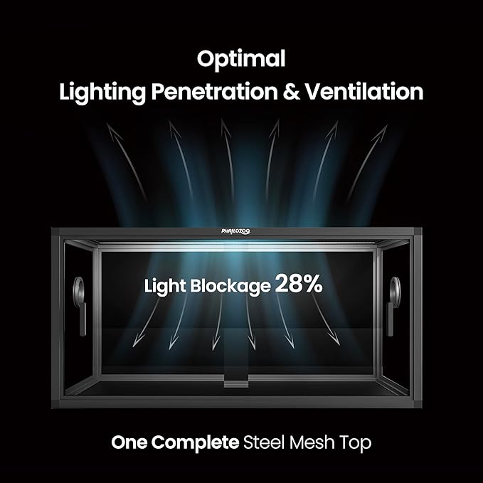 50 Gallon Bearded Dragon Tank, Reptile Enclosure for Easy Maintenance, Front Opening Reptile Tank with Top Screen Ventilation & Glass Sliding Door 36''x18''x18''-PawvioPets