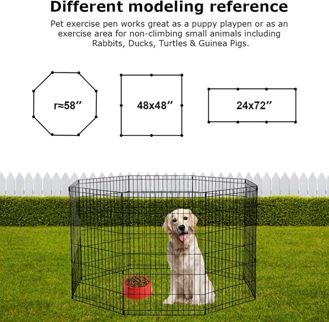 BestPet 36" Tall Dog Playpen Crate Fence Pet Kennel Play Pen Exercise Cage-PawvioPets