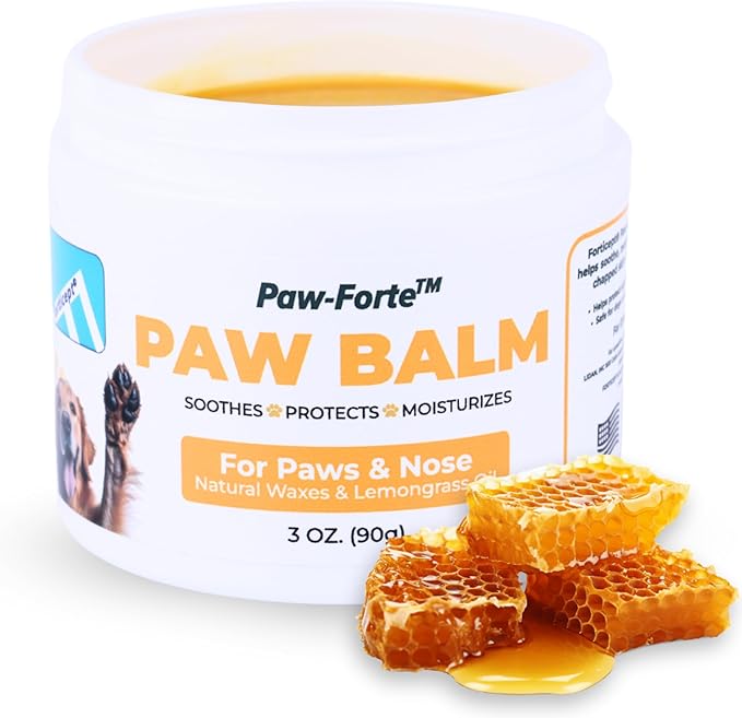Forticept PAW Balm | Dog Paw Protector from Hot Pavement, Dirt, Salt, Ice and Snow | Soother and Moisturizer for Cracked Dog Paw Pads | Natural Wax Based, Lick Safe 3 oz-PawvioPets