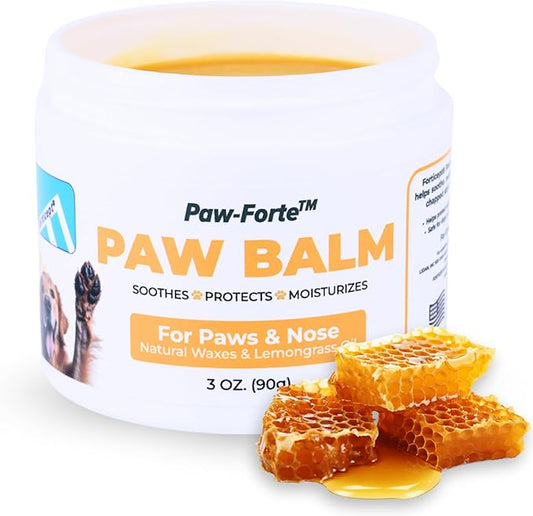 Forticept PAW Balm | Dog Paw Protector from Hot Pavement, Dirt, Salt, Ice and Snow | Soother and Moisturizer for Cracked Dog Paw Pads | Natural Wax Based, Lick Safe 3 oz-PawvioPets