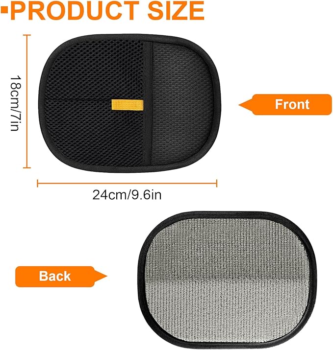 2 Pcs Pet Hair Removal Gloves，Electrostatic Pet Hair Remover,Reusable Cat & Dog Hair Remover for Couch, Furniture, Bed (Black)-PawvioPets