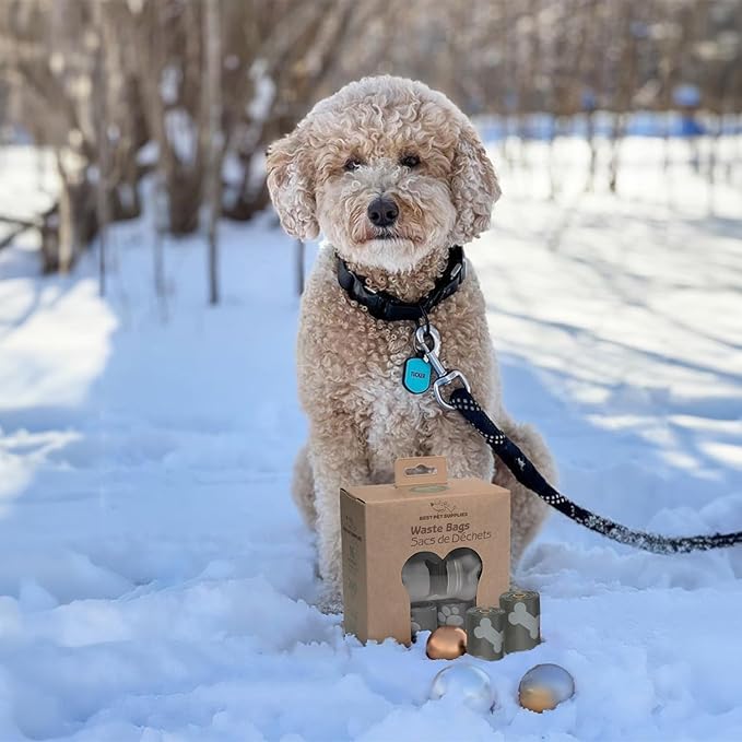 Best Pet Supplies Dog Poop Bags (240 Bags) for Waste Refuse Cleanup, Doggy Roll Replacements for Outdoor Puppy Walking and Travel, Leak Proof and Tear Resistant, Thick Plastic - Gray-PawvioPets