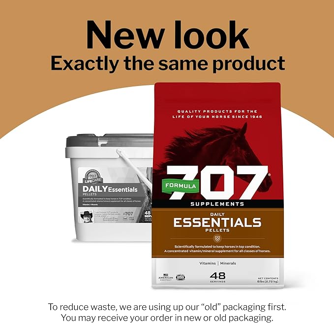 Formula 707 Daily Essentials Equine Supplement, 12 lb Bag – Complete Vitamins and Minerals for Superior Health and Condition in Horses-PawvioPets