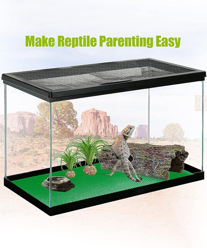 Bearded Dragon Tank Accessories, Reptile Substrate Floor for Bearded Dragon Enclosure 4x2x2, Leopard Gecko Tank Liner Mat for 120 Gallon Reptile Tank, Green-PawvioPets