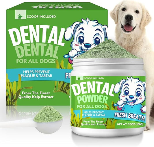 Dog Dental Powder, Dog Breath Fresh Powder, Teeth Cleaning, Reduce Bad Breath & Plaque, Suitable for Dogs and Cat (100g)-PawvioPets