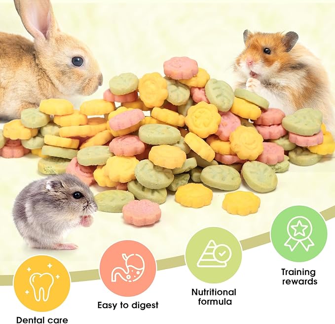 Abizoo 3 Vegetable Chews Treats: Grain Free Natural Snacks with Beet, Carrot, Spinach for Hamsters, Rabbits, Guinea Pigs & Gerbils Crunchy for Digestive Support & Dental Health 1.76oz/50g-PawvioPets