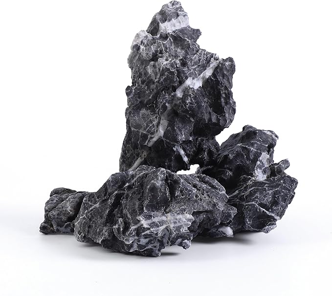 2-6 Inches Natural Seiryu Stone 4 PCS Aquarium Rocks for Aquascaping, Aquarium Landscaping, Terrariums, Fish Tank Decoration, Vivariums, Paludarium, Reptile and Amphibian Enclosures-PawvioPets