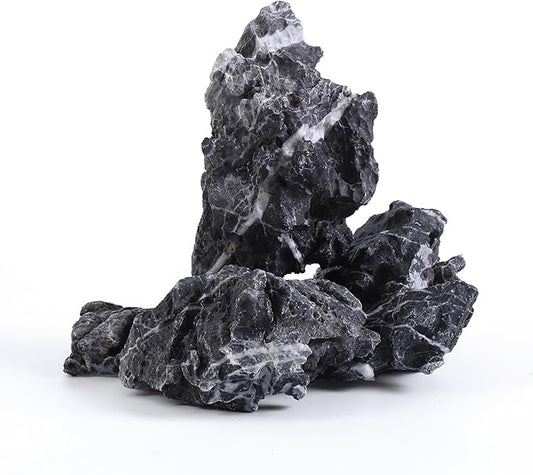 2-6 Inches Natural Seiryu Stone 4 PCS Aquarium Rocks for Aquascaping, Aquarium Landscaping, Terrariums, Fish Tank Decoration, Vivariums, Paludarium, Reptile and Amphibian Enclosures-PawvioPets