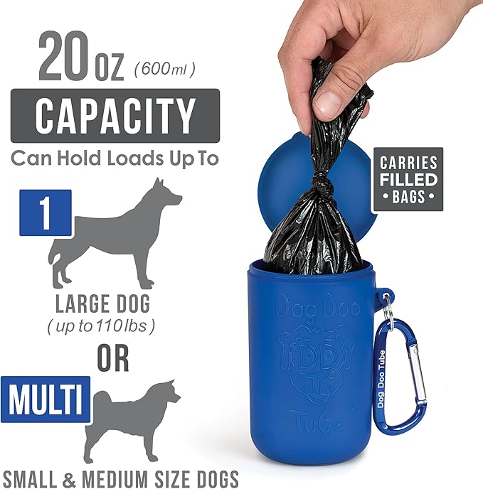 Dog Doo Tube Filled Dog Waste Bag Holders - Reusable Dog Poop Bag Tubes Designed to Keep in Odors and Germs-PawvioPets