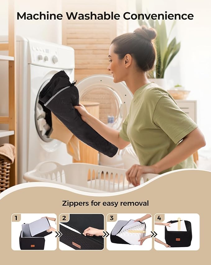 Dog Car Seat for Small & Medium Dogs Under 35lbs, Detachable & Washable Pet Car Seat, Interior Height 6 Inches Pet Travel Bed with Storage Pockets and 2 Dog Safety Belts (Black/Gray)-PawvioPets