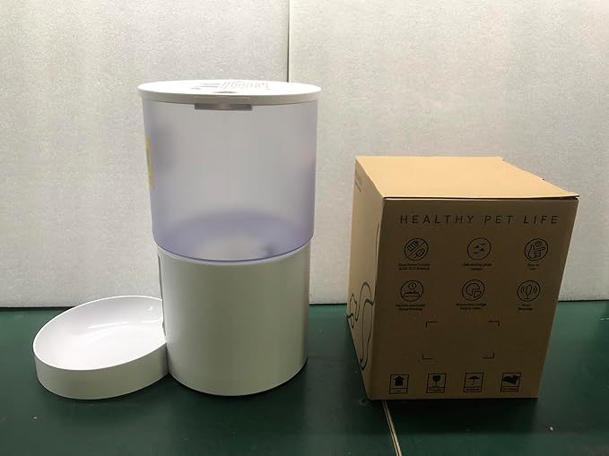 Automatic Cat Feeder Food Dispenser: 4L Timed Small Dog Dry Food Dispenser with 10s Voice - Distributeur Nourriture Chat Hund Programmable - Auto Pet Feeder with 1-6 Meals White-PawvioPets