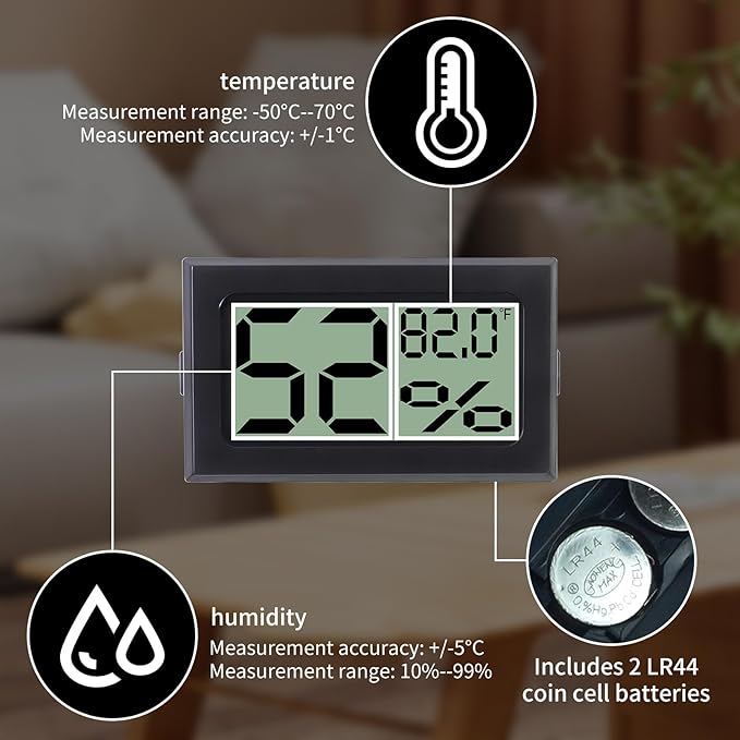 Acrylic Tarantula Enclosure, Reptile Terrarium Breeding Tank w/Temperature Hygrometer,Habitat Reptiles Feeding Box Isopod Terrarium Cage for Insect Lizard Home Office (Reptile-Tank-L(Tray))-PawvioPets