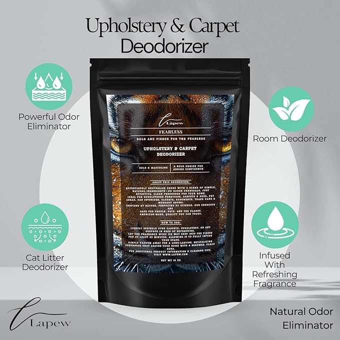 Fearless Carpet Freshener Powder: Powerful Odor Eliminator for Home, Upholstery Deodorizer, Carpet Deodorizer, Pet Urine, Cat Litter Box - Fearless Fragrance-PawvioPets