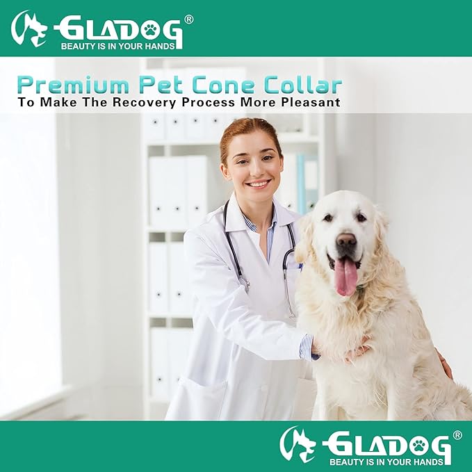 GLADOG Soft Cone Collar, 3 PCS (XL is Only 1 PCS) Flexible Plastic Cone for After-Surgery Recovery, Adjustable E-Collar for Large/Medium/Small Dogs and Cats-PawvioPets