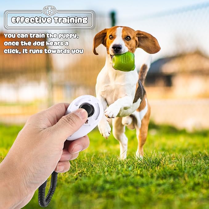 Frienda 18 Pieces Dog Training Clicker, Pet Behavioral Training Clickers with Wrist Strap for Dogs Cats Puppy Birds Horses (White)-PawvioPets