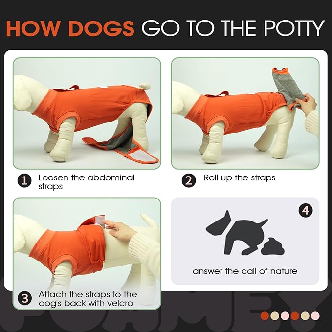 FUAMEY Dog Recovery Suit Male,Dogs Surgery Neuter Suits Puppy Spay Shirts for Female Protect Dog's Skin Anti Licking Abdominal Wounds Doggie Onesie Pet Bodysuit Alternative to Cone Orange XL-PawvioPets