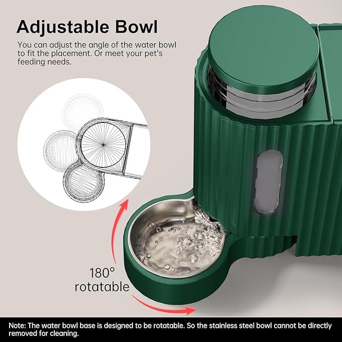 Gardner Pet Automatic Gravity Cat Food Feeder and Water Dispenser Stainless Steel Two-in-One Set Large Capacity Dispenser for Pets Dogs, Puppies, Kittens-PawvioPets